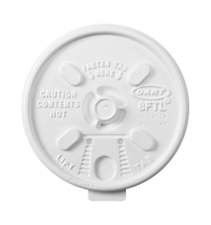 Couvercle "Lift n' Lock" PS Blanc Ø8,1cm (1000 Utés) Couvercle "Lift n' Lock" PS Blanc Ø8,1cm (1000 Utés)