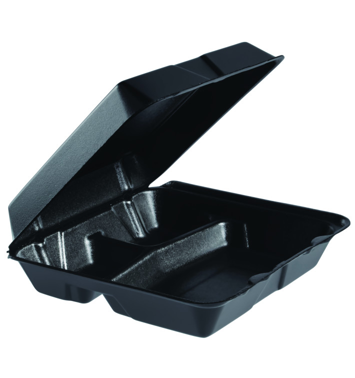 Boîte en FOAM MenuBox 3C. Détachable Noir 240x235mm (100 Utes) Boîte en FOAM MenuBox 3C. Détachable Noir 240x235mm (100 Utes)