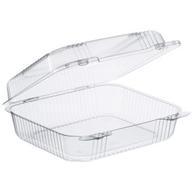 Barquette Plastique OPS "StayLock" charnière Transp. 1260ml (125 Utés)