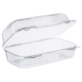 Barquette Plastique OPS "StayLock" charnière Transp. 878ml (125 Utés)