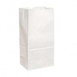 Sac en papier Kraft Blanc sans anses 15+9x28cm (25 Unités)