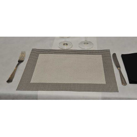 Set de Table 30x40cm "Patte d'Oie" Noir 50g (500 Utés)