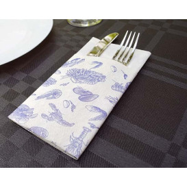 Serviette Kangourou Airlaid "Coquillage" 33x40cm (30 Utés)