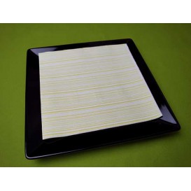 Serviette en papier molletonnée "Basic Pistache" 40x40cm (50 Unités)