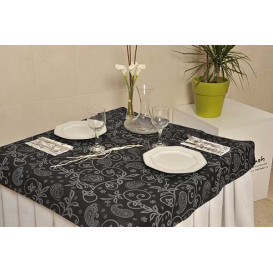 Nappe PP Non-Tissé Noir "Cachemire" 120x120cm (150 Utés)