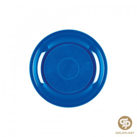 Assiette Plastique Plate Bleu Mediterranéen Round PP Ø220mm (600 Utés)