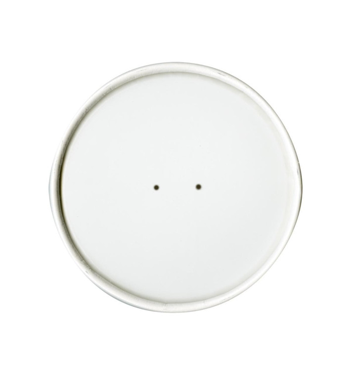 Couvercle Plat en Papier Blanc Ø9,8cm (500 Unités)