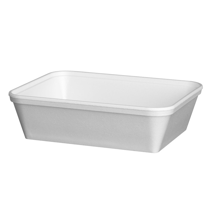 Barquette Rectangulaire en Foam Blanc 740ml (200 Unités) Barquette Rectangulaire en Foam Blanc 740ml (200 Unités)