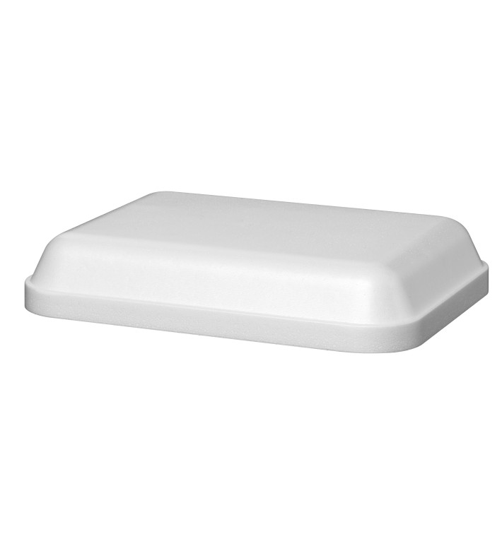 Couvercle pour Barquette Rectangulaire Foam Blanc 740ml (25 Unités)