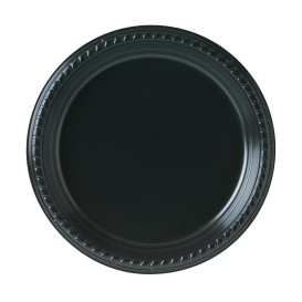 Assiette Plastique Party PS Plate Noir Ø230mm (25 Unités)