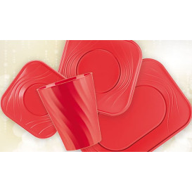 Assiette Plastique PP "X-Table" Rouge 230mm (120 Utés)