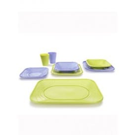 Assiette Plastique PP "X-Table" Citron vert 180mm (8 Utés)