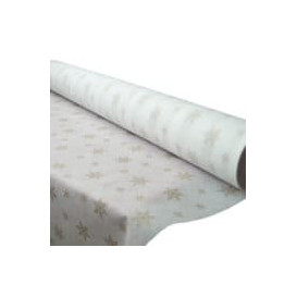 Nappe Rouleau PP Non Tissé Blanc "Étoiles" Or 1,2x50m 50g (1 Uté)