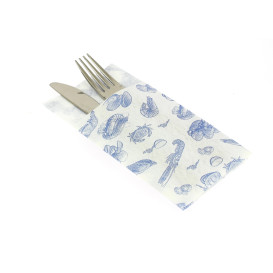 Serviette Kangourou Airlaid "Coquillage" 33x40cm (30 Utés)