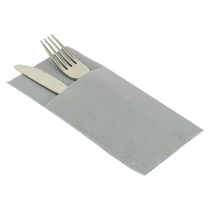 Serviette Kangourou en Airlaid Gris 40x40cm (480 Unités) Serviette Kangourou en Airlaid Gris 40x40cm (480 Unités)