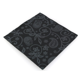 Serviette en Airlaid Noire "Cachemire" 40x40cm (600 Unités)