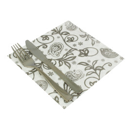 Serviette Airlaid Blanc "Cachemire" 40x40cm (50 Unités)
