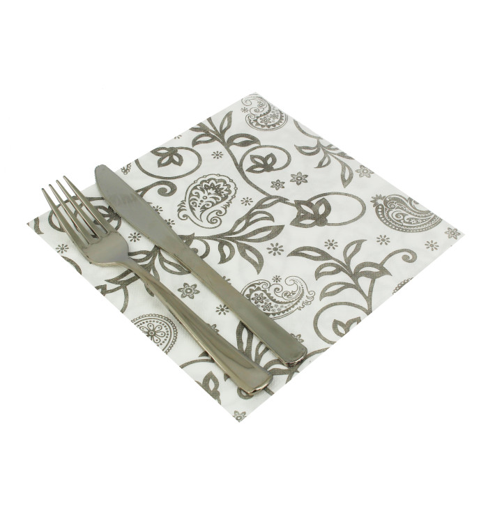 Serviette Airlaid Blanc "Cachemire" 40x40cm (50 Unités) Serviette Airlaid Blanc "Cachemire" 40x40cm (50 Unités)