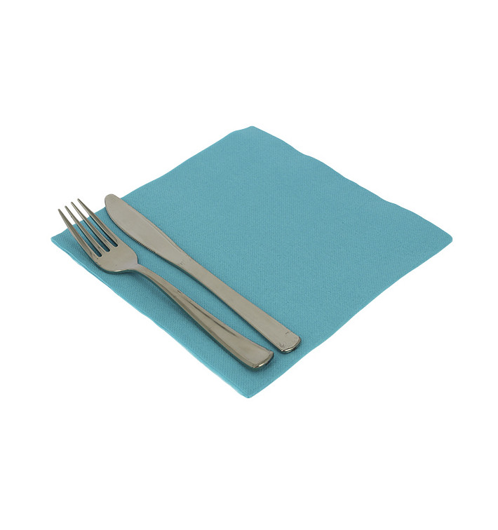 Serviette Papier Molletonnée Turquoise 40x40cm (50 Utés) Serviette Papier Molletonnée Turquoise 40x40cm (50 Utés)