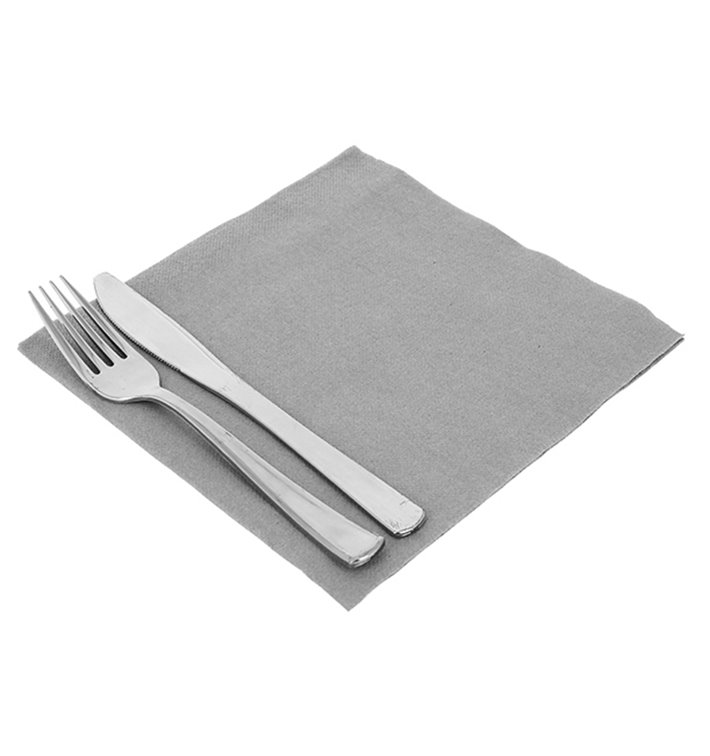 Serviette en Airlaid Gris 40x40cm (50 Unités) Serviette en Airlaid Gris 40x40cm (50 Unités)