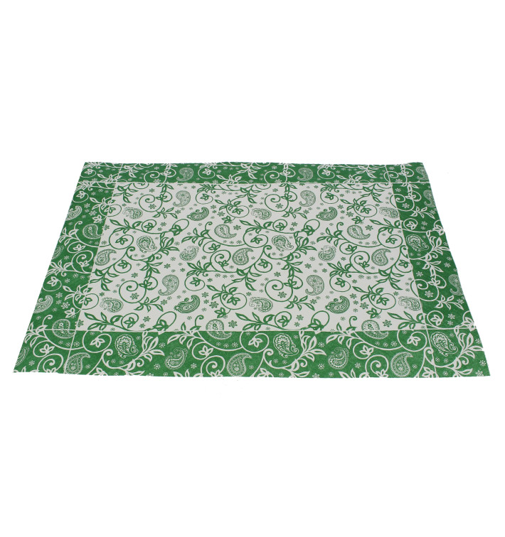 Set de Table papier 30x40cm "Cachemire" Vert 50g (500 Utés) Set de Table papier 30x40cm "Cachemire" Vert 50g (500 Utés)