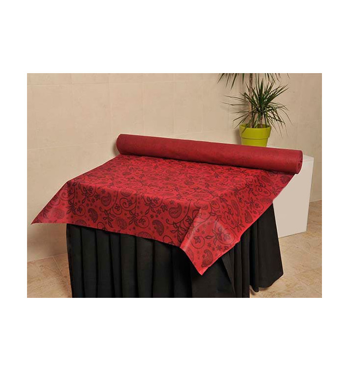 Nappe Rouleau PP Non Tissé Bordeaux "Cachemire" 1,2x48m 50g (1 Uté) Nappe Rouleau PP Non Tissé Bordeaux "Cachemire" 1,2x48m 50g (1 Uté)