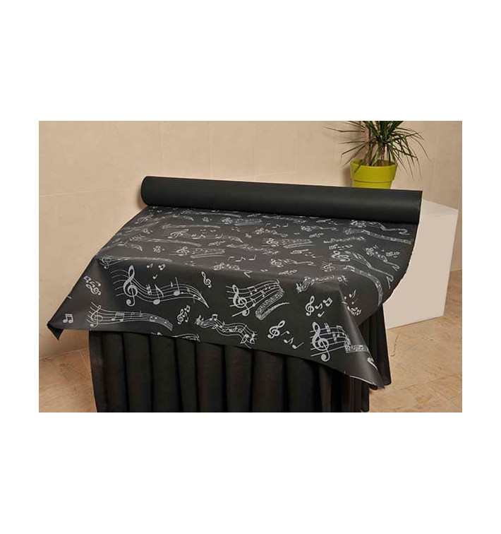 Nappe Rouleau PP Non Tissé Noir "Musical" 1,2x50m 50g (1 Uté) Nappe Rouleau PP Non Tissé Noir "Musical" 1,2x50m 50g (1 Uté)