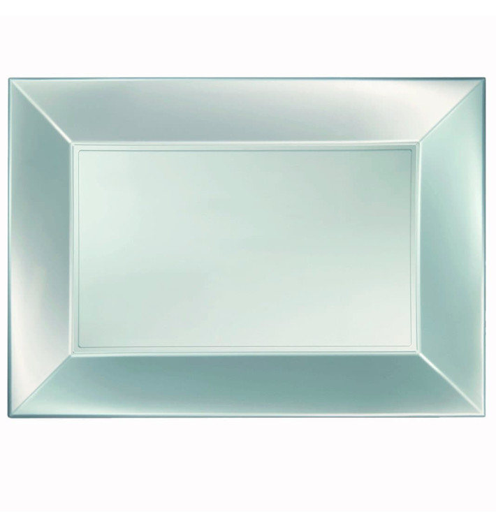 Plateau Plastique Argenté Nice Pearl PP 345x230mm (6 Utés) Plateau Plastique Argenté Nice Pearl PP 345x230mm (6 Utés)