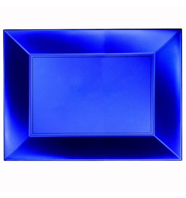 Plateau Plastique Bleu Nice Pearl PP 345x230mm (60 Utés) Plateau Plastique Bleu Nice Pearl PP 345x230mm (60 Utés)
