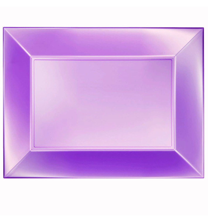 Plateau Plastique Violet Nice Pearl PP 345x230mm (6 Utés) Plateau Plastique Violet Nice Pearl PP 345x230mm (6 Utés)