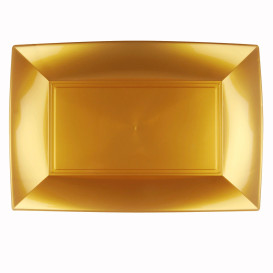 Plateau Plastique Doré Nice PP 345x230mm (60 Utés)
