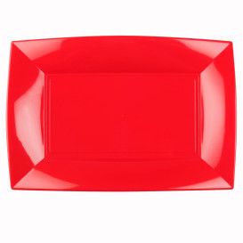 Plateau Plastique Rouge Nice PP 345x230mm (6 Utés)