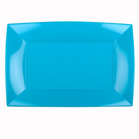 Plateau Plastique Turquoise Nice PP 345x230mm (6 Utés)