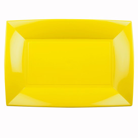 Plateau Plastique Jaune Nice PP 345x230mm (60 Utés)