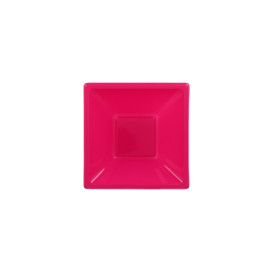 Bol en Plastique PS Carré Fuchsia 12x12cm (12 Utés)