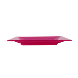 Assiette Plastique Carrée Plate Fuchsia 170mm (25 Utés)