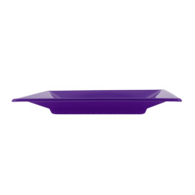 Assiette Plastique Carrée Plate Lilas 170mm (25 Unités)