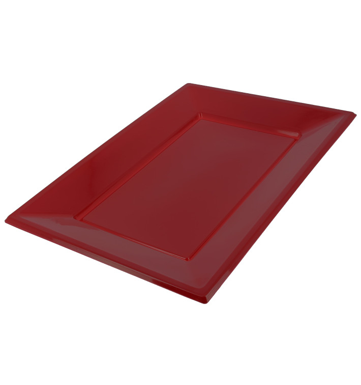 Plateau Plastique Bordeaux Rectang. 330x 225mm (25 Utés)