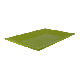 Plateau Plastique Pistache Rectang. 330x225mm (25 Utés)