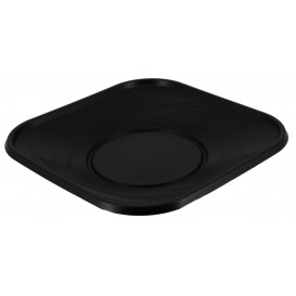 Assiette Plastique PP "X-Table" Carré Noir 230mm (120 Utés)
