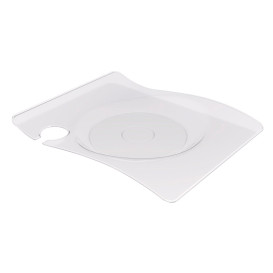 Assiette Plastique "Forma" Avec Support Transp. 22x18 cm (12 Utés)
