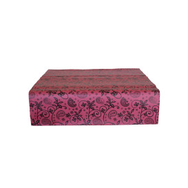 Nappe en papier Bordeaux 1x1m "Cachemire" 37g (400 Unités)