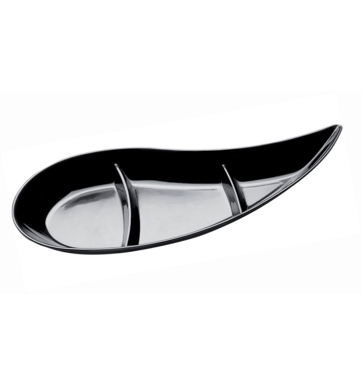 Saucière Dégustation "Virgule" 3 Comp. Noir 30 ml (50 Utés) Saucière Dégustation "Virgule" 3 Comp. Noir 30 ml (50 Utés)