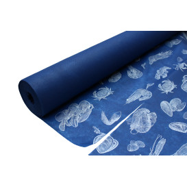 Nappe Rouleau PP Non Tissé Bleu "Coquillage" 1,2x50m 50g (6 Utés)