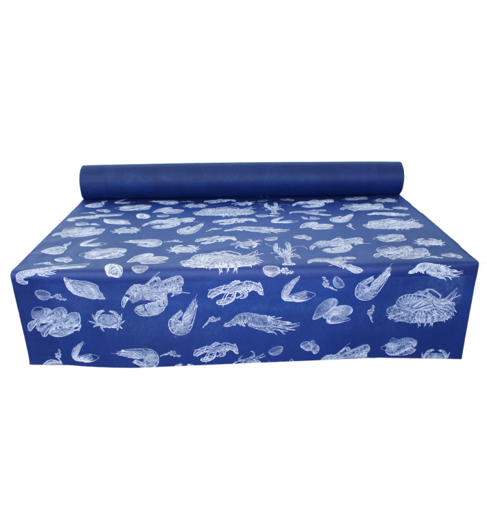 Nappe Rouleau PP Non Tissé Bleu "Coquillage" 1,2x50m 50g (6 Utés) Nappe Rouleau PP Non Tissé Bleu "Coquillage" 1,2x50m 50g (6 Utés)
