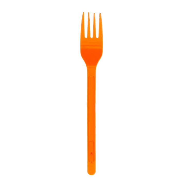 Fourchette Plastique PS Orangé 175mm (600 Unités) Fourchette Plastique PS Orangé 175mm (600 Unités)