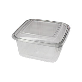 Coque Carrée avec charnière PET 1000ml (100 Utés)