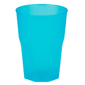 Verre Plastique "Frost" Turquoise PP 350ml (20 Unités)