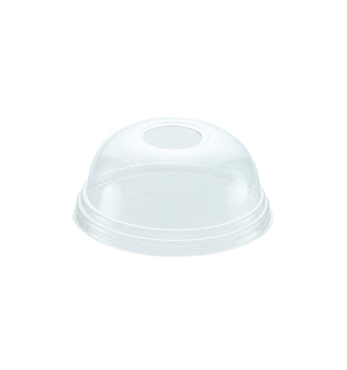 Dôme avec passage pour Gobelet PET 420ml Ø9,3cm (100 Unités) Dôme avec passage pour Gobelet PET 420ml Ø9,3cm (100 Unités)
