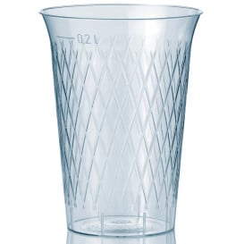 Verre Plastique Dur Diamant Transparent 200ml ( 1.000 Utés)